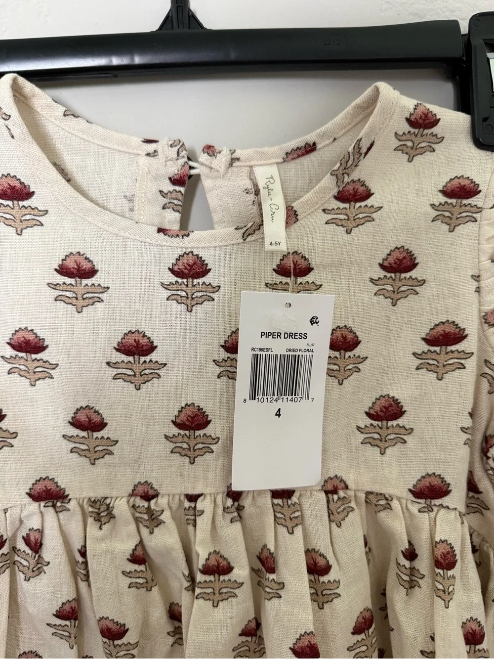 Rylee + Cru Cream Dress with Rust Floral Print